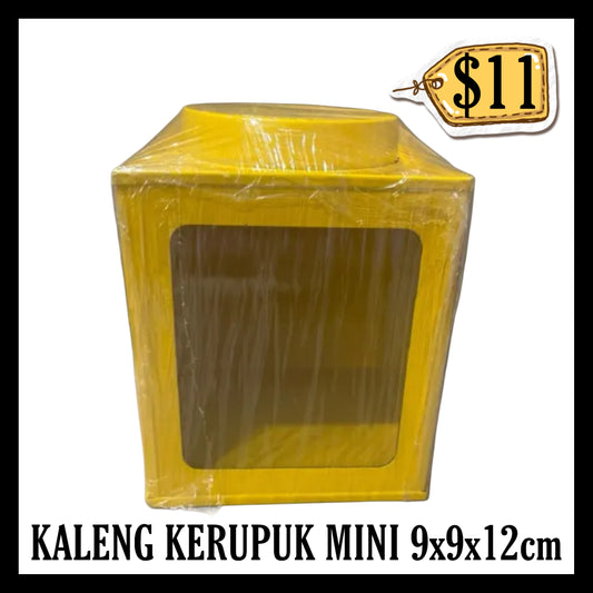 Kaleng Kerupuk Mini 9x9x12cm Warna Kuning