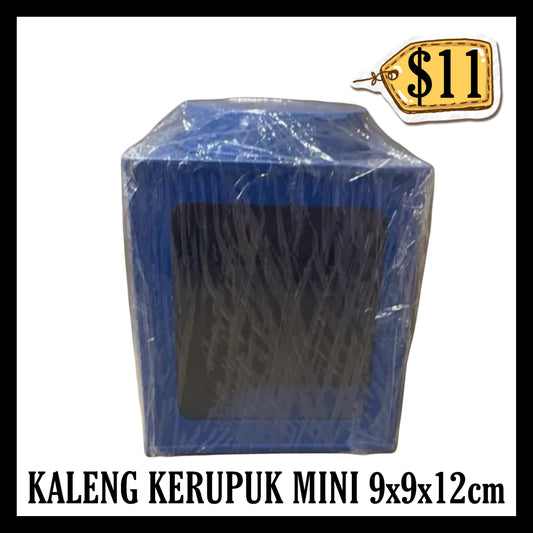 Kaleng Kerupuk Mini 9x9x12cm Warna Biru