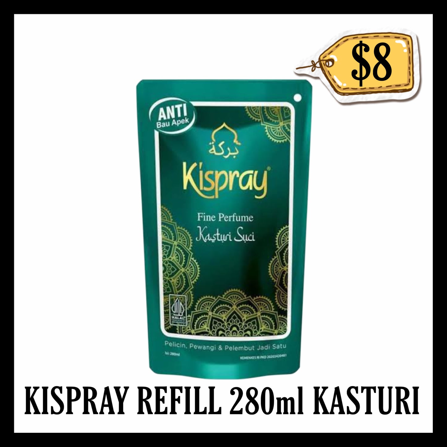 Kispray Refill 280ml Hijau Kasturi (BBD END MAY 2027)