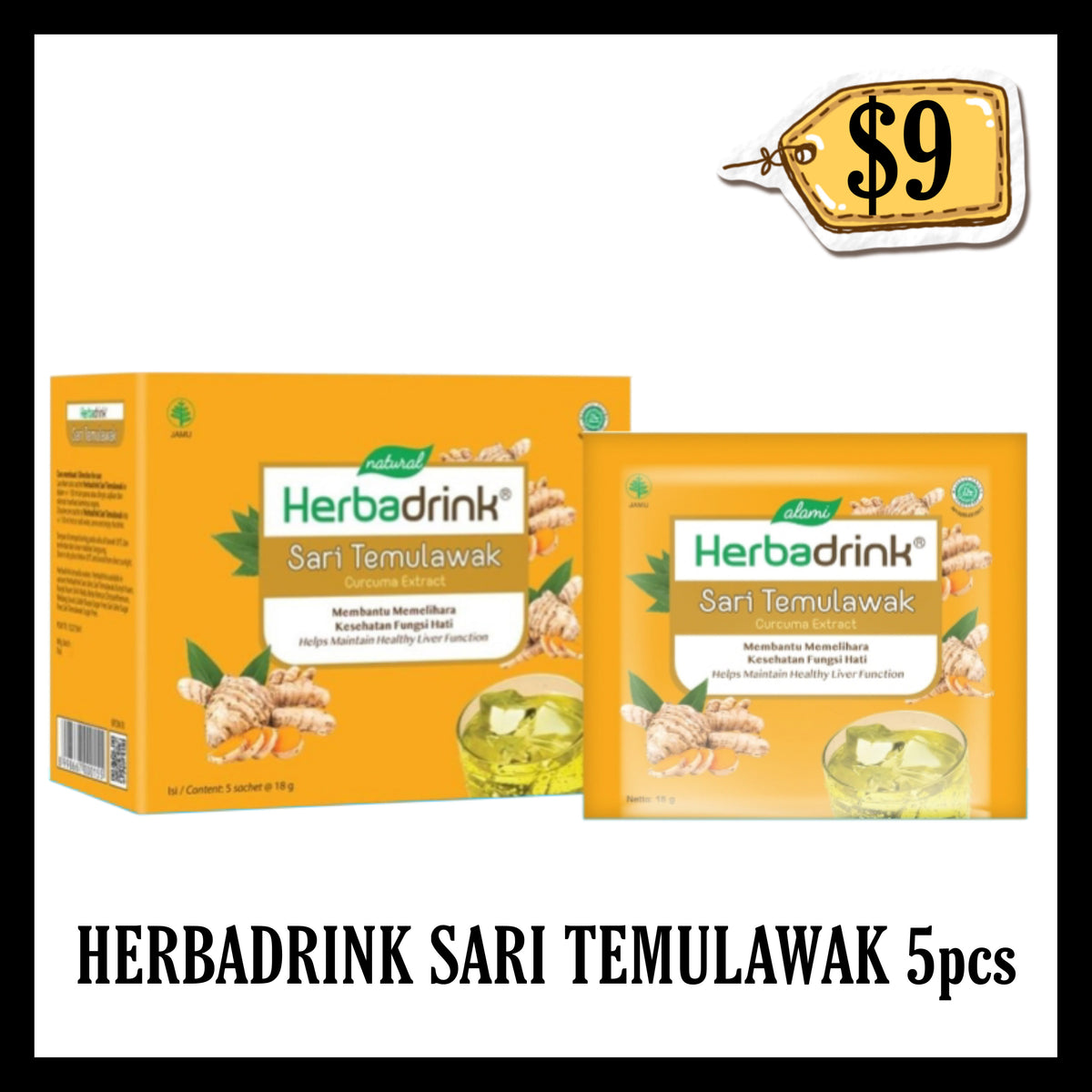 Herbadrink Sari Temulawak 5pcs (BBD END MAR 2028)