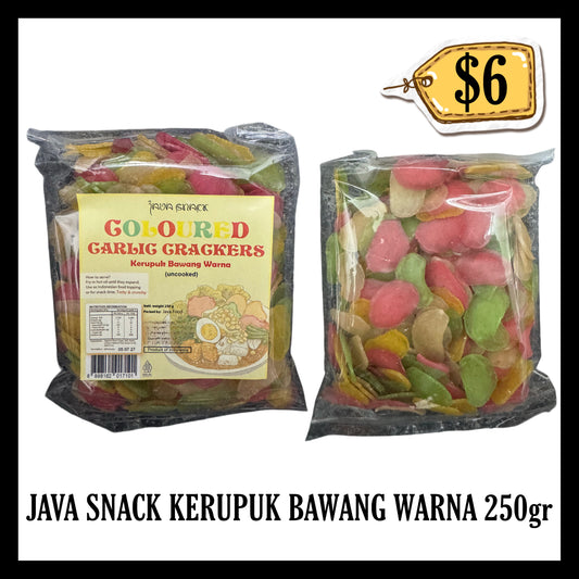 Java Snack Kerupuk Bawang Warna 250gr Uncooked (BB 05 JUL 2027)