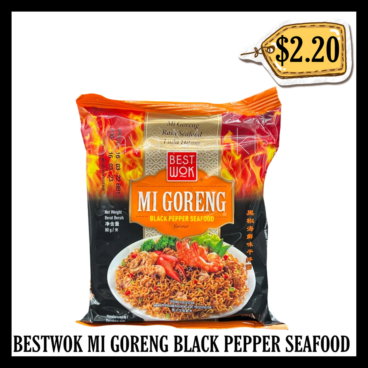 Bestwok Mi Goreng Rasa Blackpepper Seafood (BBD 06 MAR 2027)