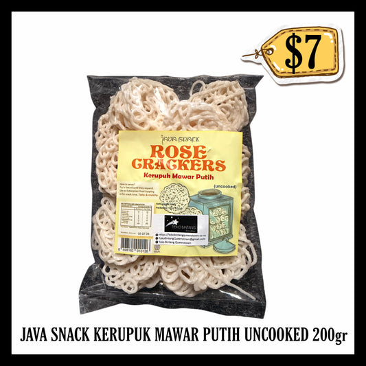 Java Snack Kerupuk Bawang Mawar Putih Uncooked 200gr (BBD 05 JUL 2027)