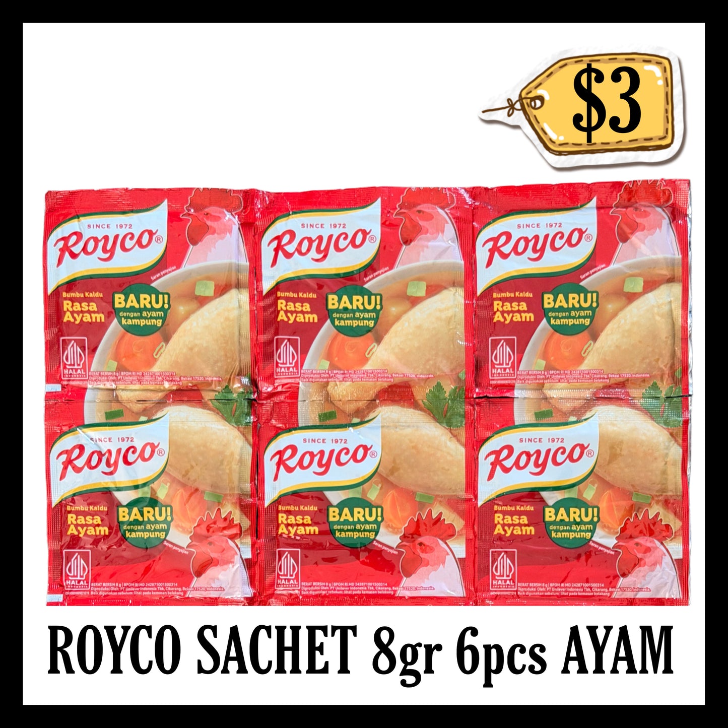Royco Sachet 6pcs Ayam (BBD 26 SEP 2026)