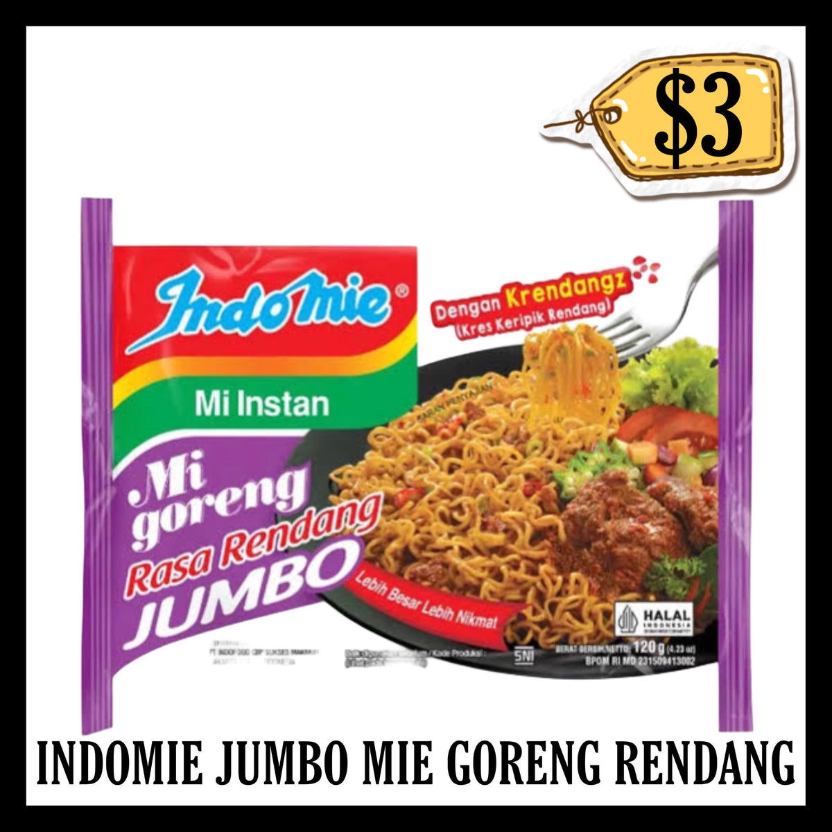 Indomie Jumbo Mie Goreng Rasa Rendang (BBD
