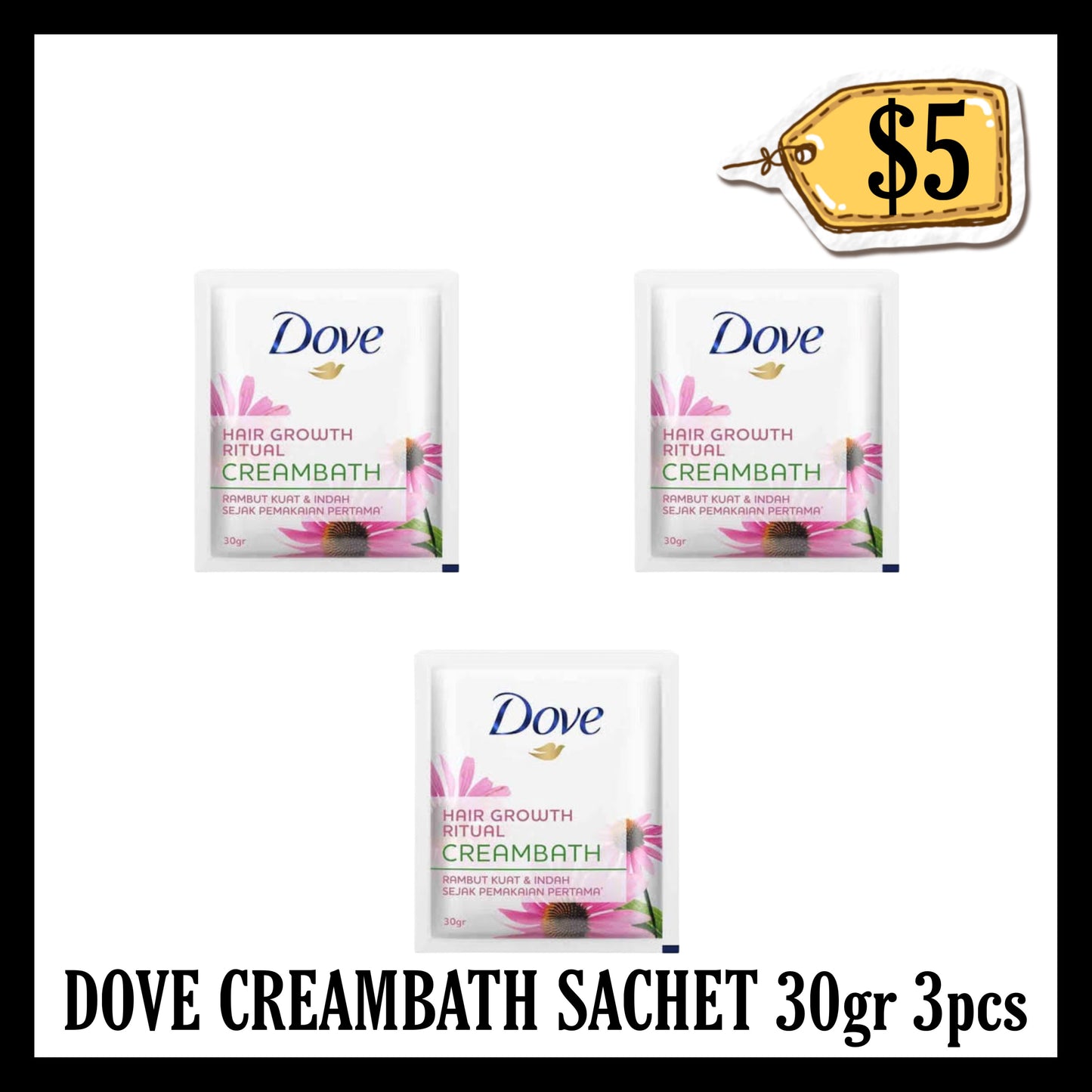 Dove Creambath Sachet 30gr 3pcs (BBD 13 FEB 2028)