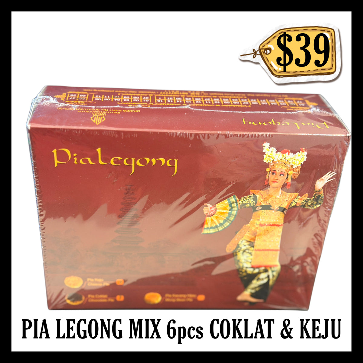 Pia Legong Mix 6pcs Rasa Coklat & Keju (BBD 02 OCT 2026)