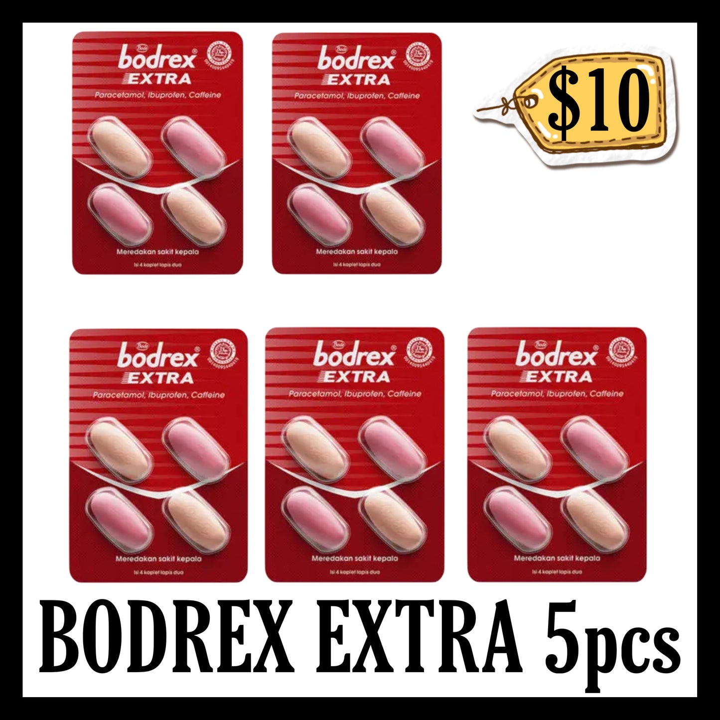 Bodrex Extra 5pcs ($10 BUNDLE DEALS)(BB END MAR 2029)
