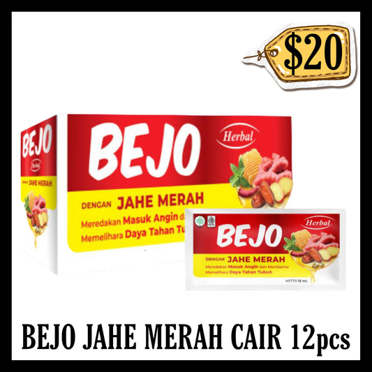 Bejo Jahe Merah Cair 12pcs (BB END DEC 2027)