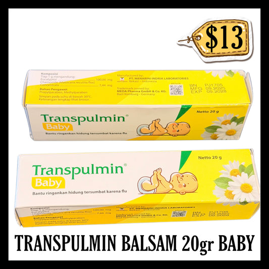 Transpulmin Balsam 20gr Baby (BBD END SEP 2028)
