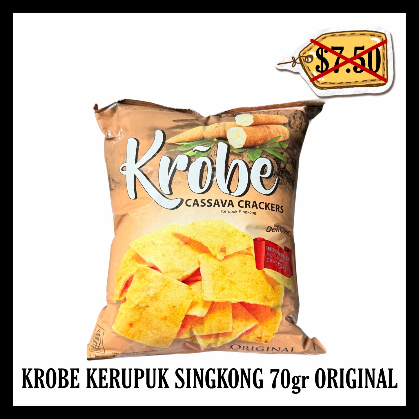 (SALE 20% OFF) Krobe kerupuk Singkong 70gr Original (BBD 22 JUL 2026)