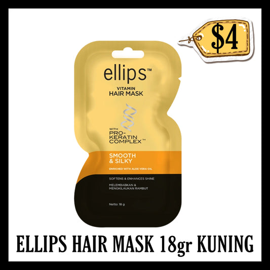 Ellips Hair Mask 18gr Kuning Smooth and Silky (BBD END OCT 2028)