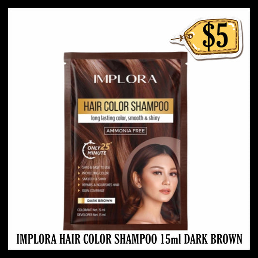 Implora Hair Color Shampoo 15ml Dark Brown (BBD END DEC 2028)
