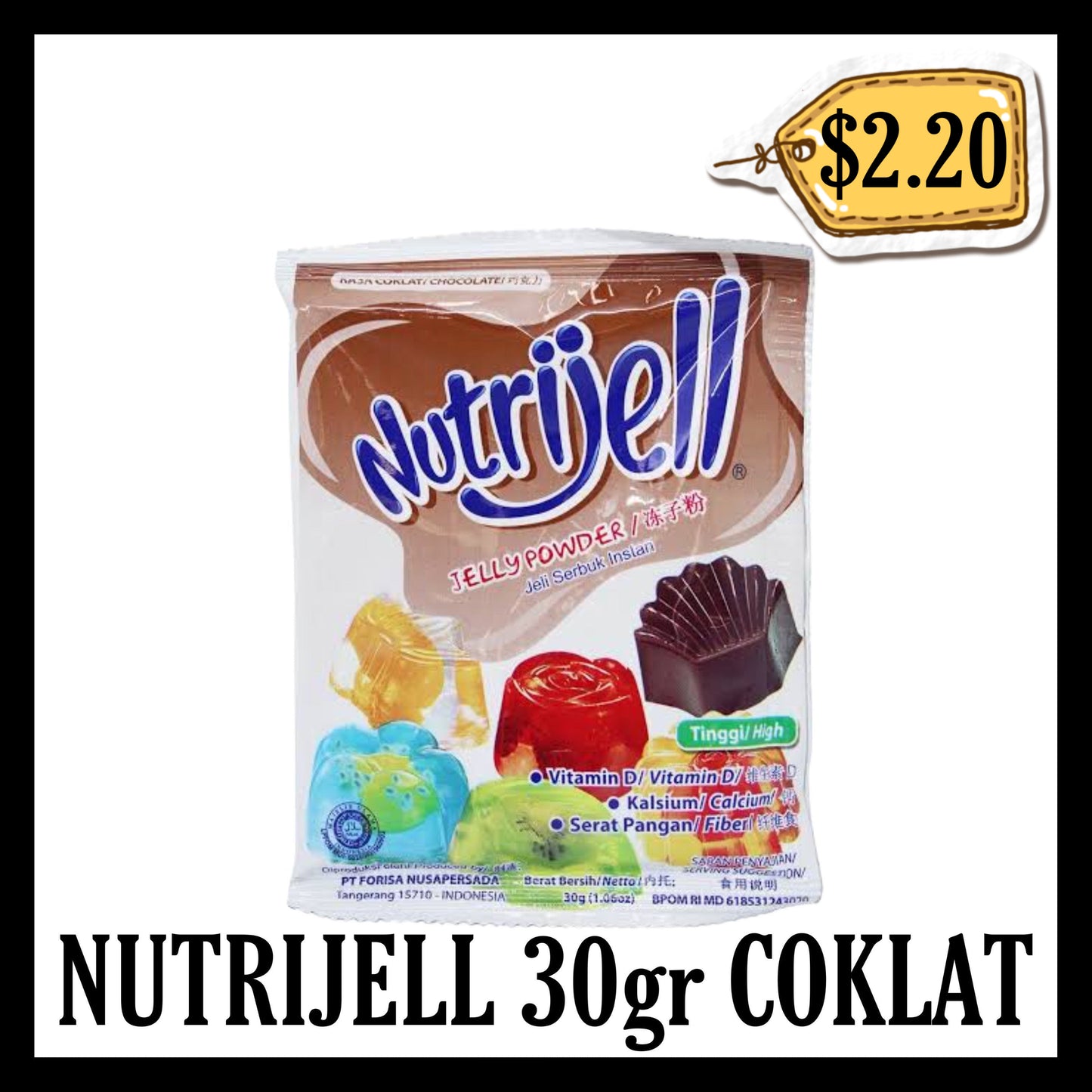 Nutrijell 30gr Coklat (BBD END JAN 2028)