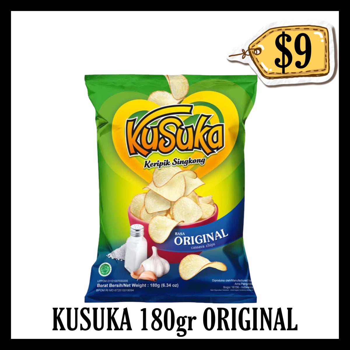 Kusuka Keripik Singkong Rasa Original 180gr (BBD 10 MAY 2027)