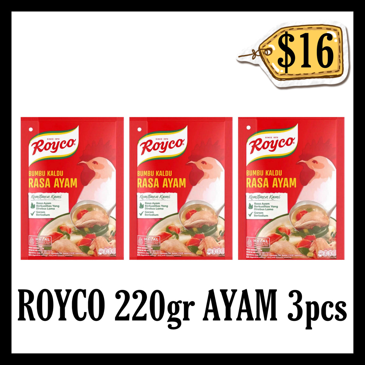 Royco 220gr Ayam Bundle 3pcs (BBD 29 JAN 2027)