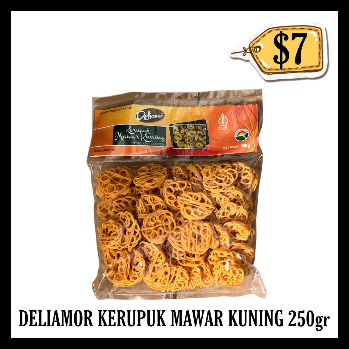 Deliamor Kerupuk Mawar Kuning 250gr (BBD 10 JUL 2028)