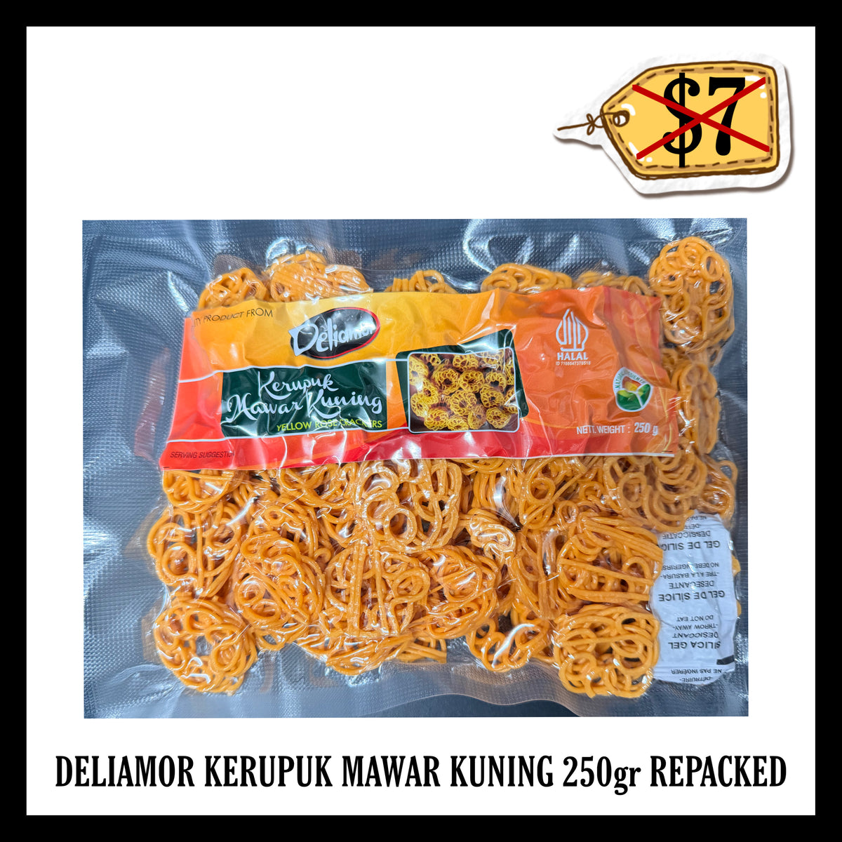 Deliamor Kerupuk Mawar Kuning 250gr Repacked (BBD 10 JUL 2028)