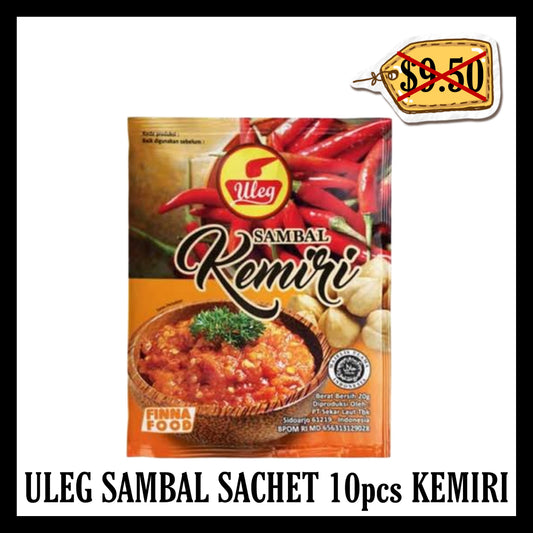 (SALE 20% OFF) Finna Uleg Sambal Sachet 10pcs Kemiri (BBD END NOV 2026)