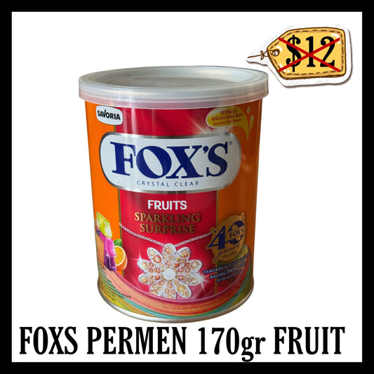 (SALE 20% OFF) Foxs Permen 170gr Fruit (BBD 30 NOV 2026)