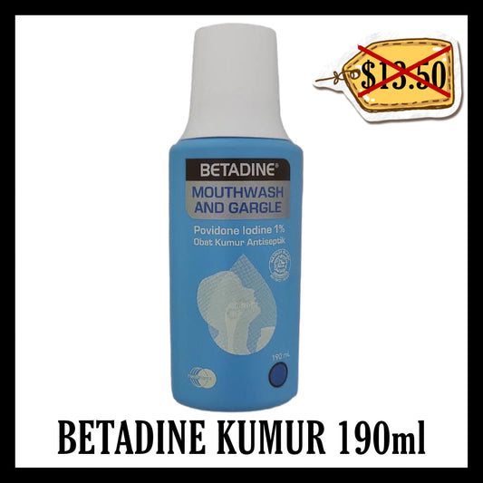 (SALE 20% OFF) Betadine Kumur 190ml (BB END NOV 2026)