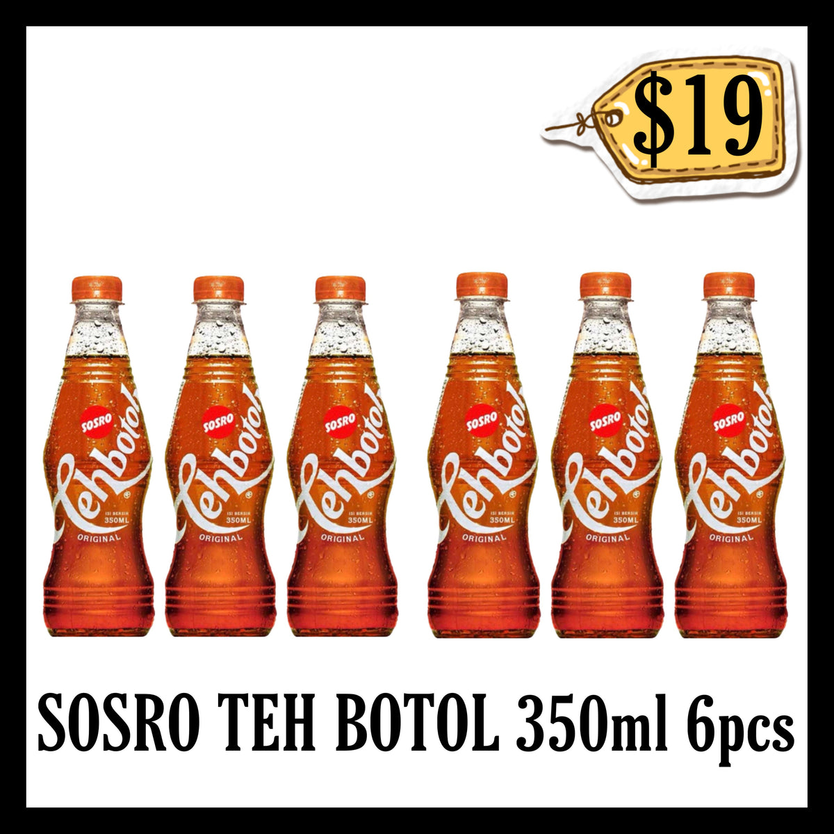 Sosro Teh Botol 350ml Original 6pcs (BBD 16 JUN 2027)