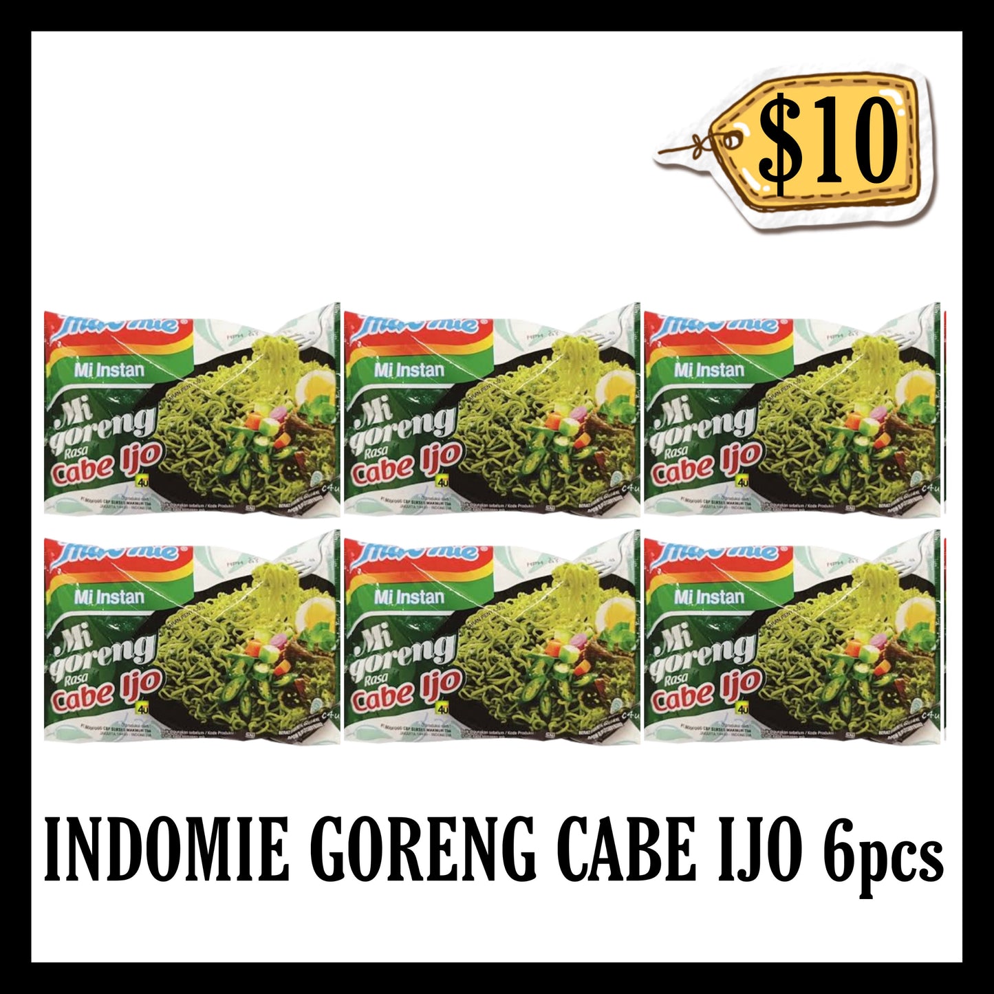 Indomie Goreng Cabe Ijo 6pcs ($10 BUNDLE DEALS)(BBD 21 JAN 2027)