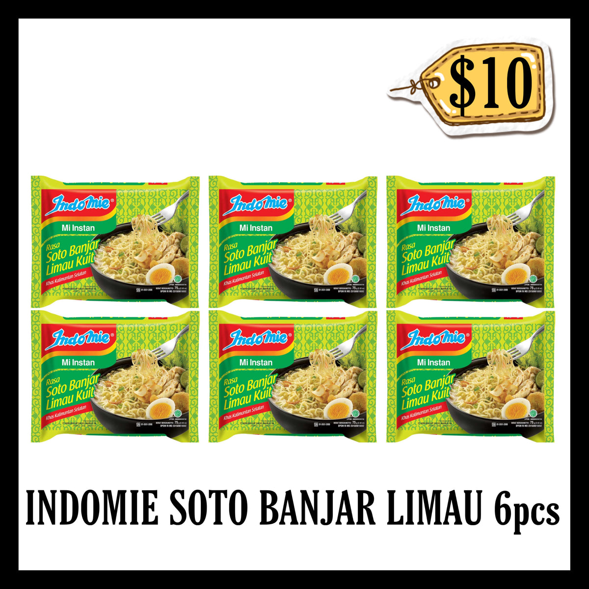 Indomie Kuah Soto Banjar Limau 6pcs ($10 BUNDLE DEALS)(BBD 95 JAN 2027)