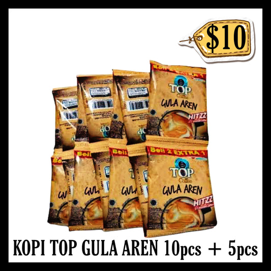 Kopi Top Gula Aren 10pcs + 5pcs (BB 10 JUN 2027)