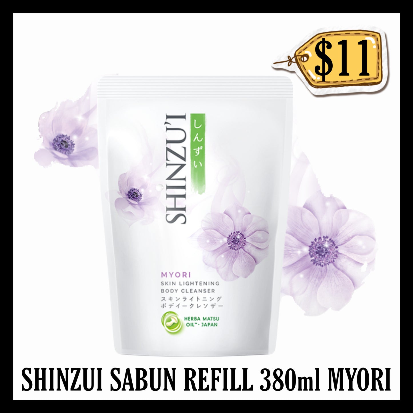 Shinzui Sabun Refill 380ml Myori (BBD END FEB 2029)
