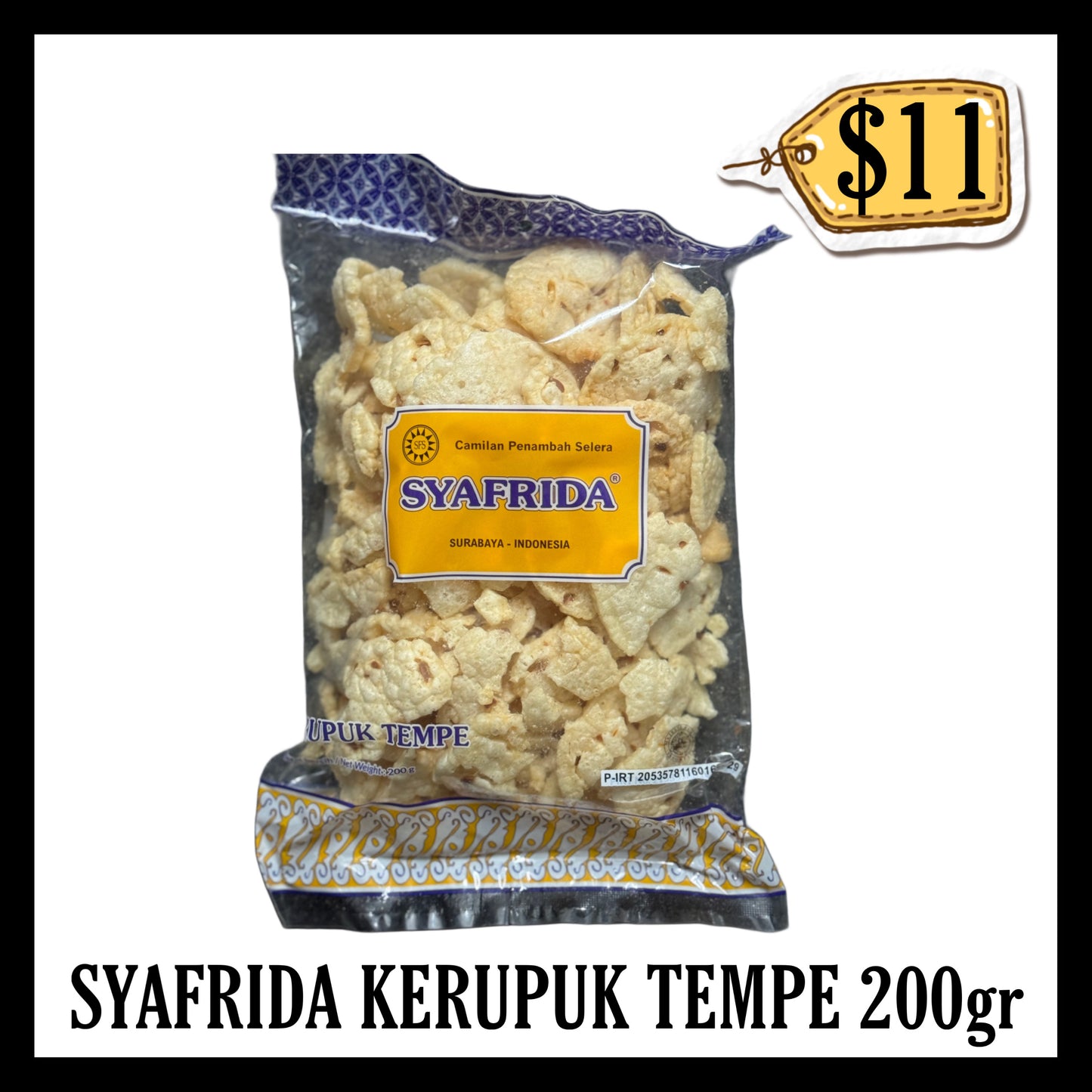 Syafrida Kerupuk Tempe Kedelai 200gr (BBD 23 AUG 2026)