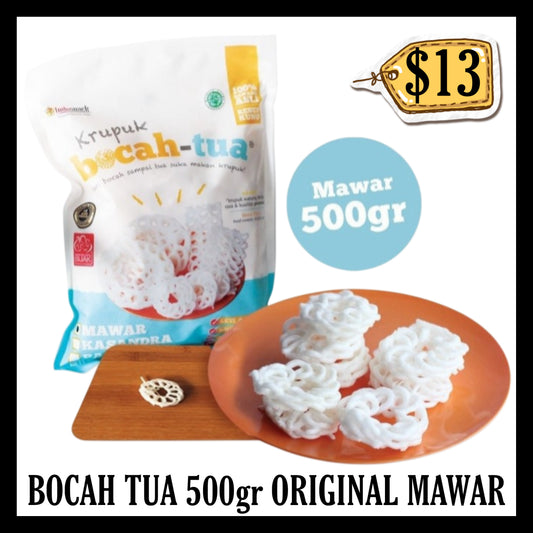 Bocah Tua Krupuk 500gr Original Mawar Uncooked (BBD 06 APR 2028)