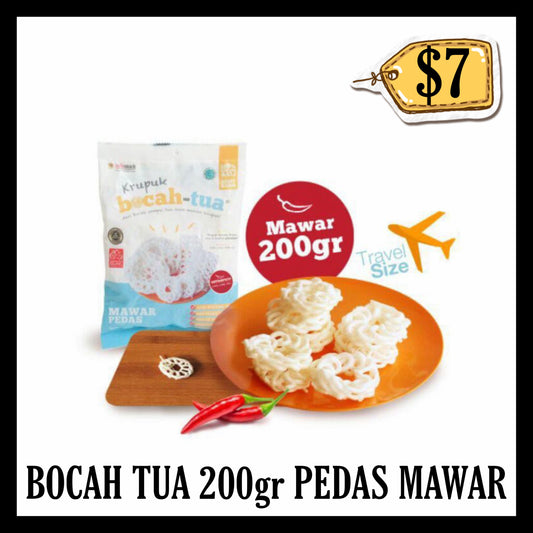 Bocah Tua Krupuk 200gr Pedas Mawar Uncooked (BBD 06 NOV 2026)