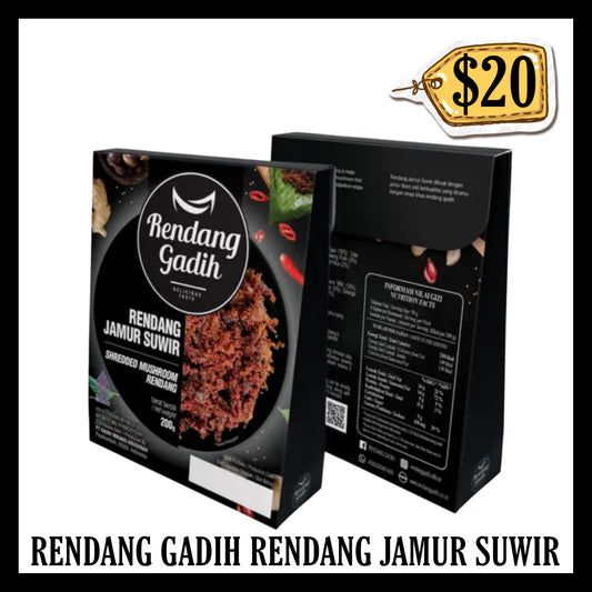 Rendang Gadih Rendang Jamur Suwir 200gr Ready To Eat Siap Saji (BBD 04 MAR 2027)
