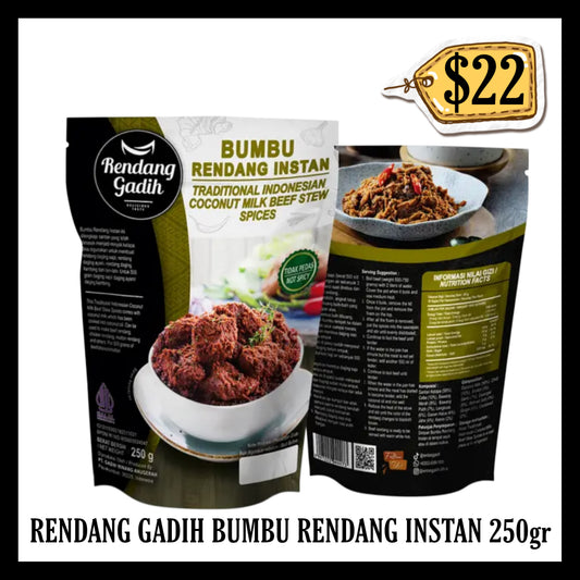 Rendang Gadih Bumbu Rendang Instan 250gr Tidak Pedas (BBD 23 MAY 2027)