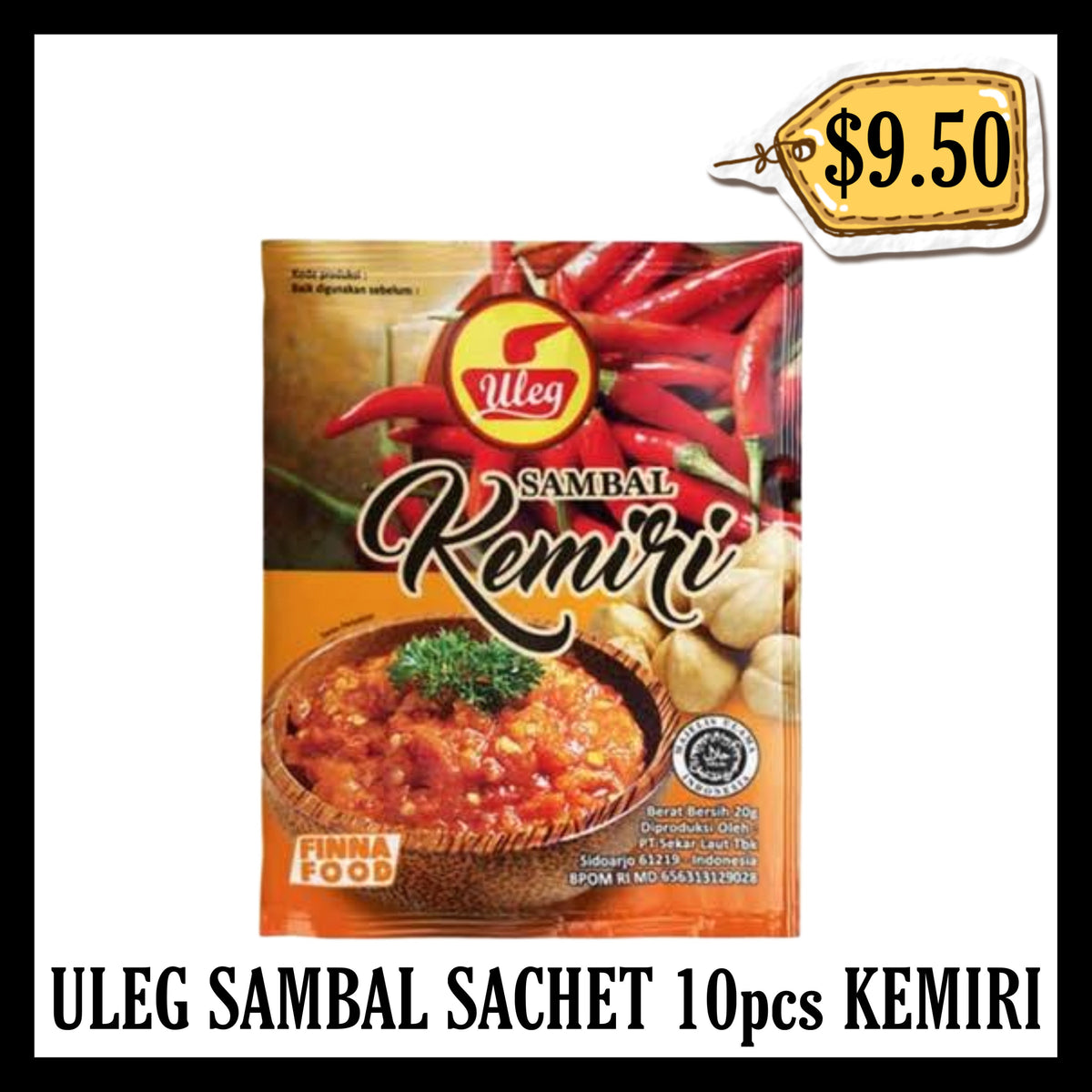 Finna Uleg Sambal Sachet 10pcs Kemiri (BBD END DEC 2026)
