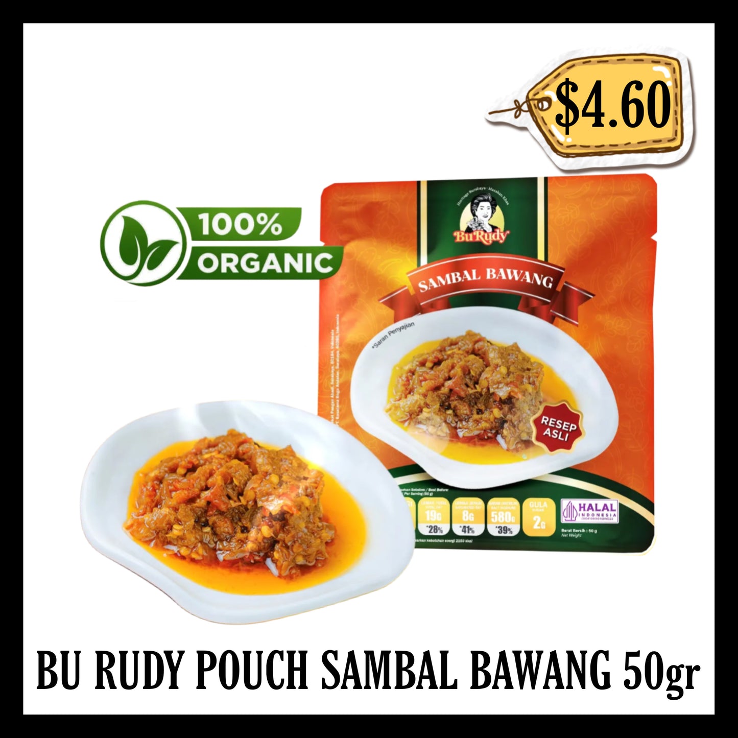 Bu Rudy Sambal Bawang Pouch 50gr (BBD 07 FEB 2027)