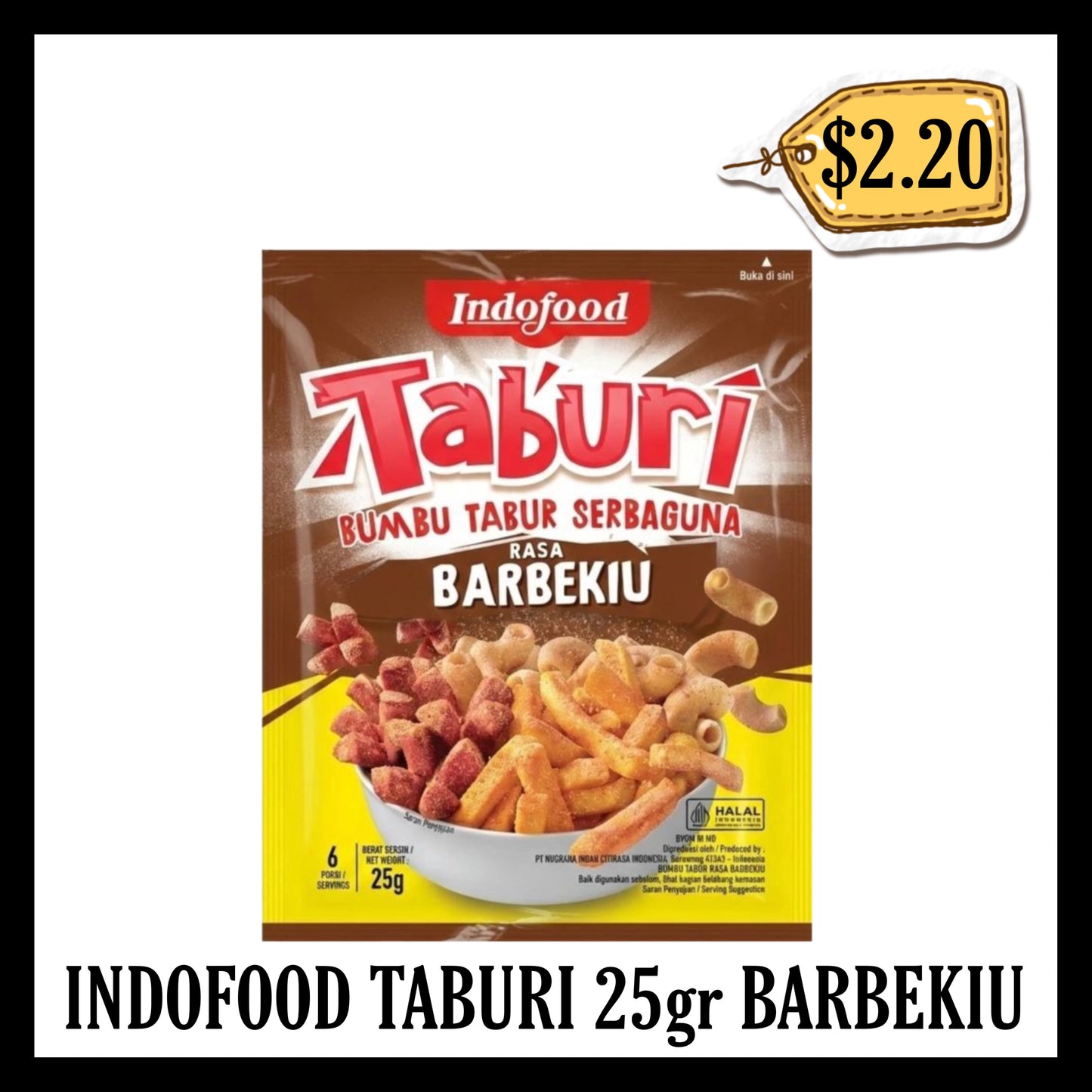Indofood Bumbu Taburi Serbaguna 25gr Rasa Barbekiu (BBD 04 SEP 2027)