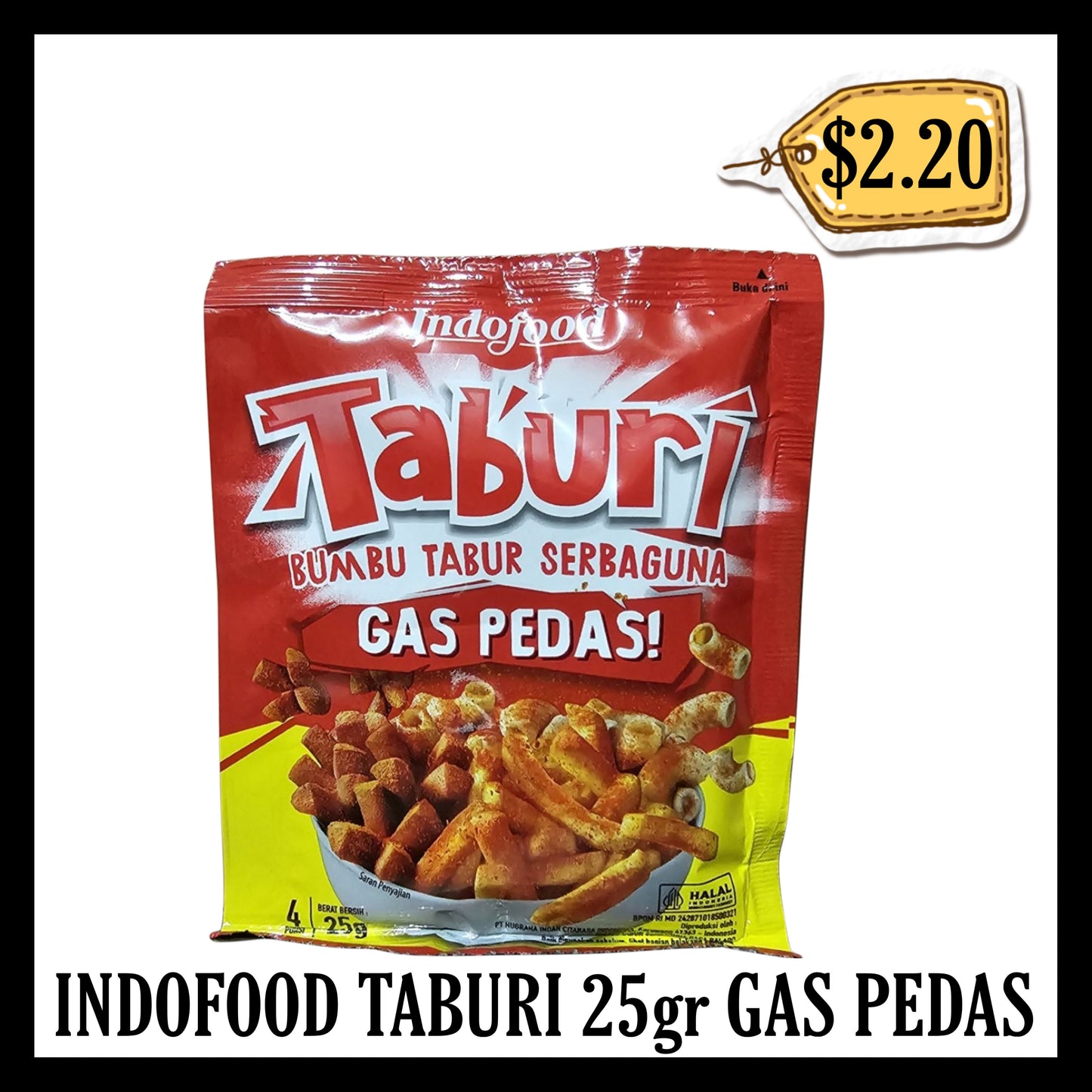 Indofood Bumbu Taburi Serbaguna 25gr Rasa Gas Pedas (BBD 07 MEI 2027)