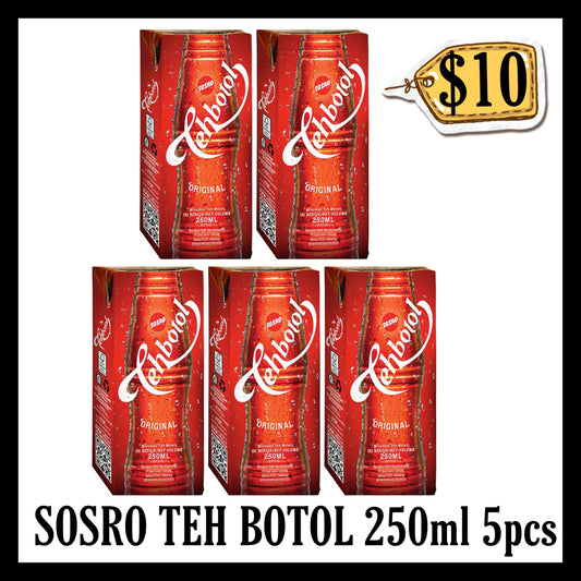 Sosro Teh Botol 250ml Original 5pcs ($10 BUNDLE DEALS)(BBD 26 DEC 2026)