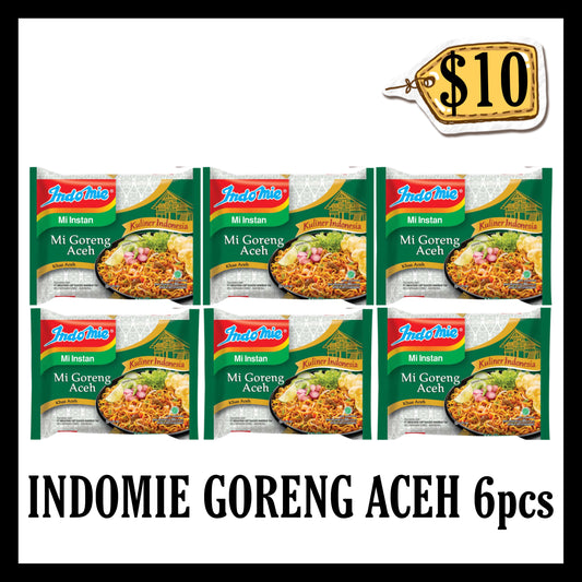 Indomie Mi Goreng Aceh 6pcs ($10 BUNDLE DEALS)(BB 24 JAN 2026)