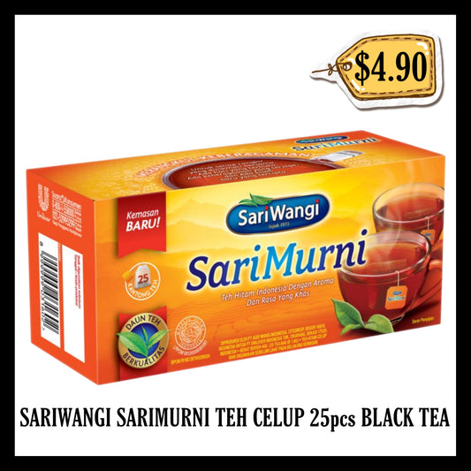 Sariwangi Sarimurni Teh Asli Teh Celup Isi 25pcs Black Tea (BBD 12 AUG 2027)