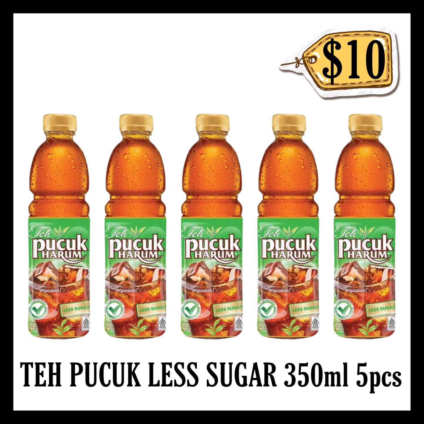 Teh Pucuk Less Sugar 350ml 5pcs($10 BUNDLE DEALS)(BBD END MAR 2027)