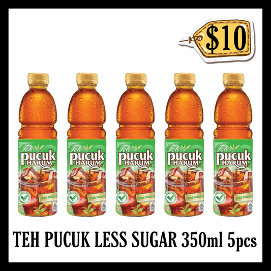 Teh Pucuk Less Sugar 350ml 5pcs($10 BUNDLE DEALS)(BBD END MAR 2027)