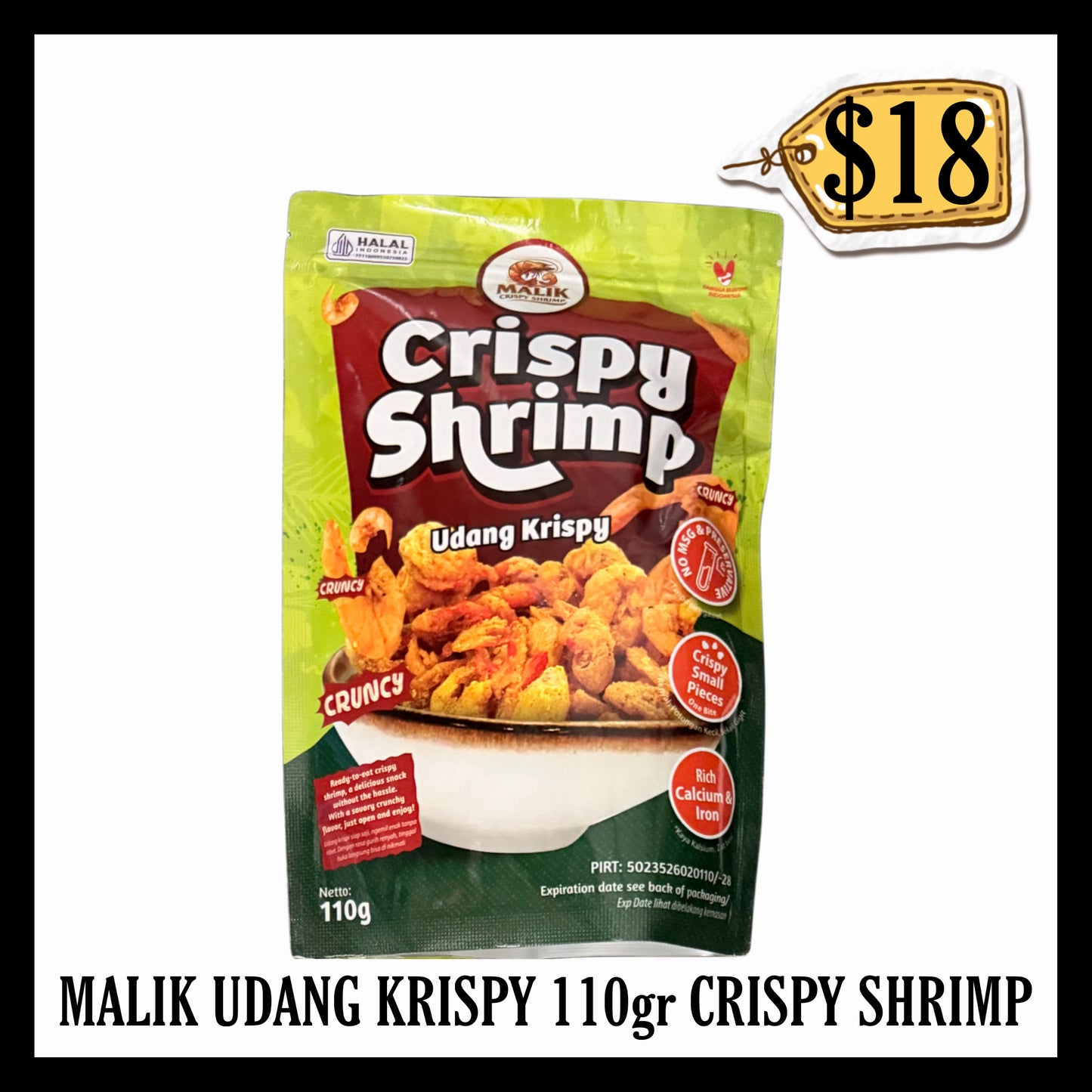 Malik Udang Krispy 110gr Crispy Shrimp 110gr (BBD 04 DEC 2026)
