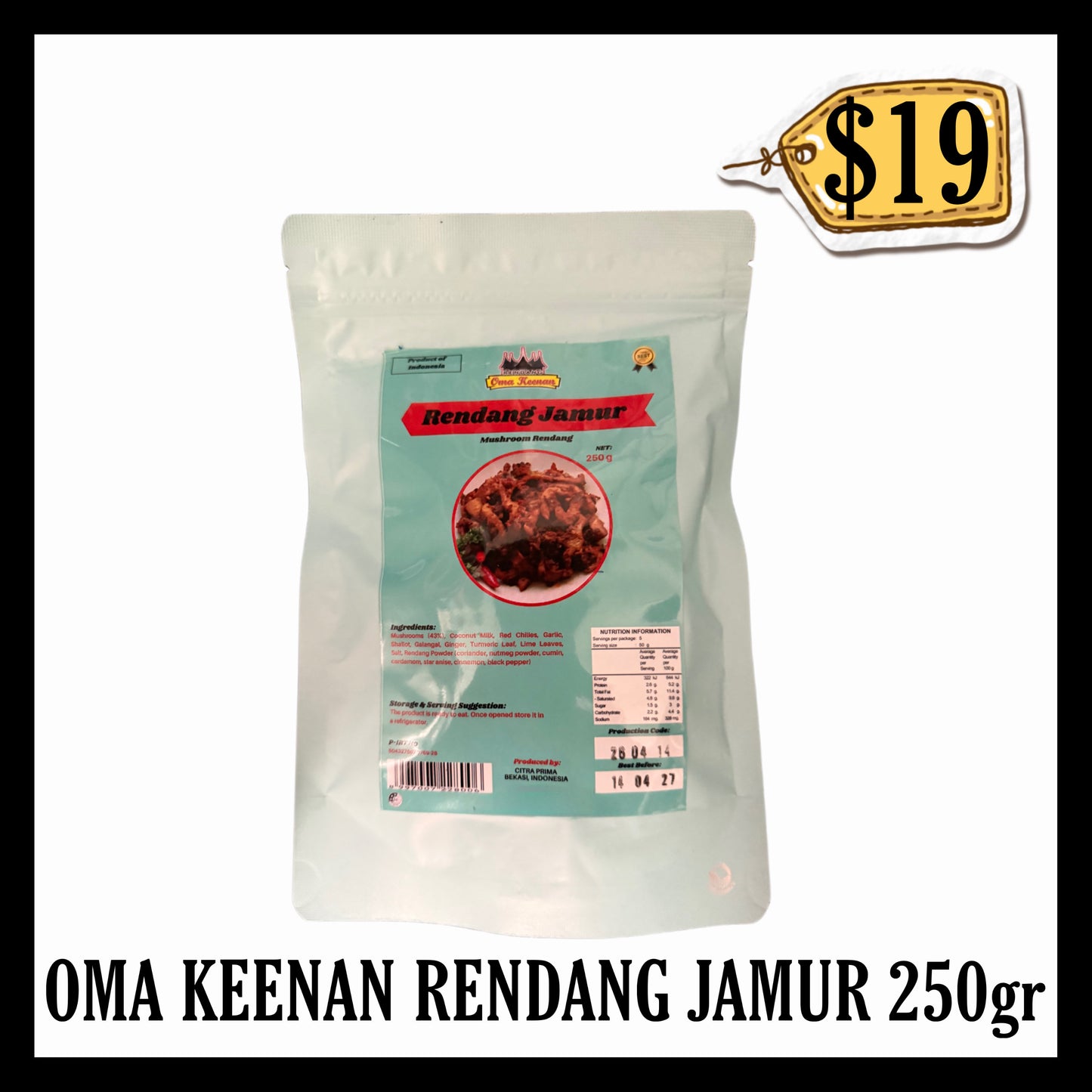 Oma Keenan Rendang Jamur 250gr (BBD 14 APR 2027)