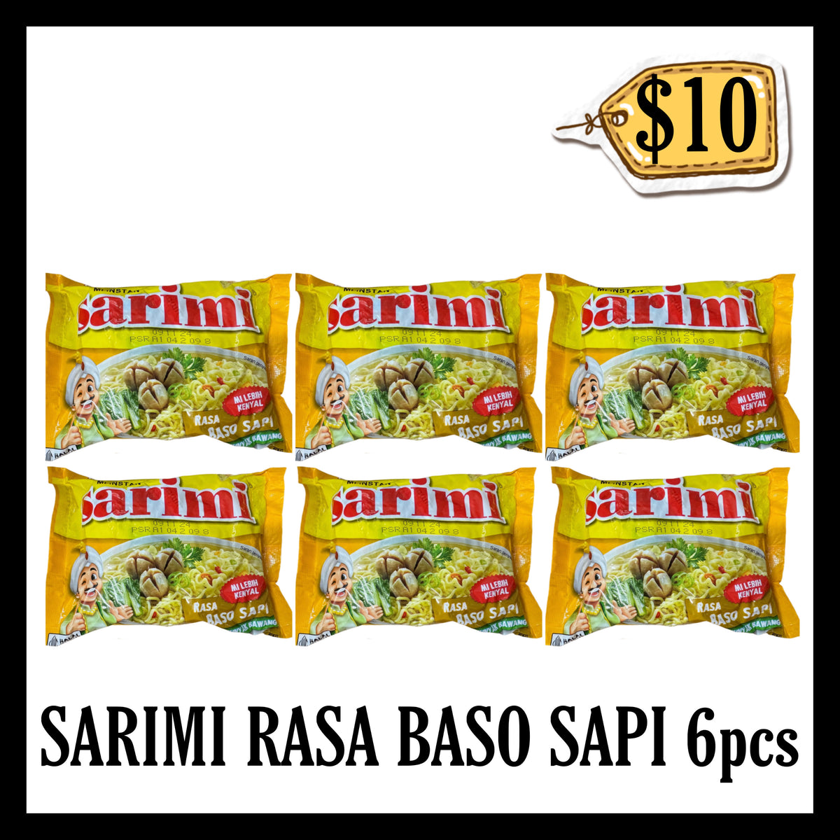 Sarimi Kuah Rasa Baso Sapi 6pcs ($10 BUBDLE DEALS)(BBD 22 DEC 2026)