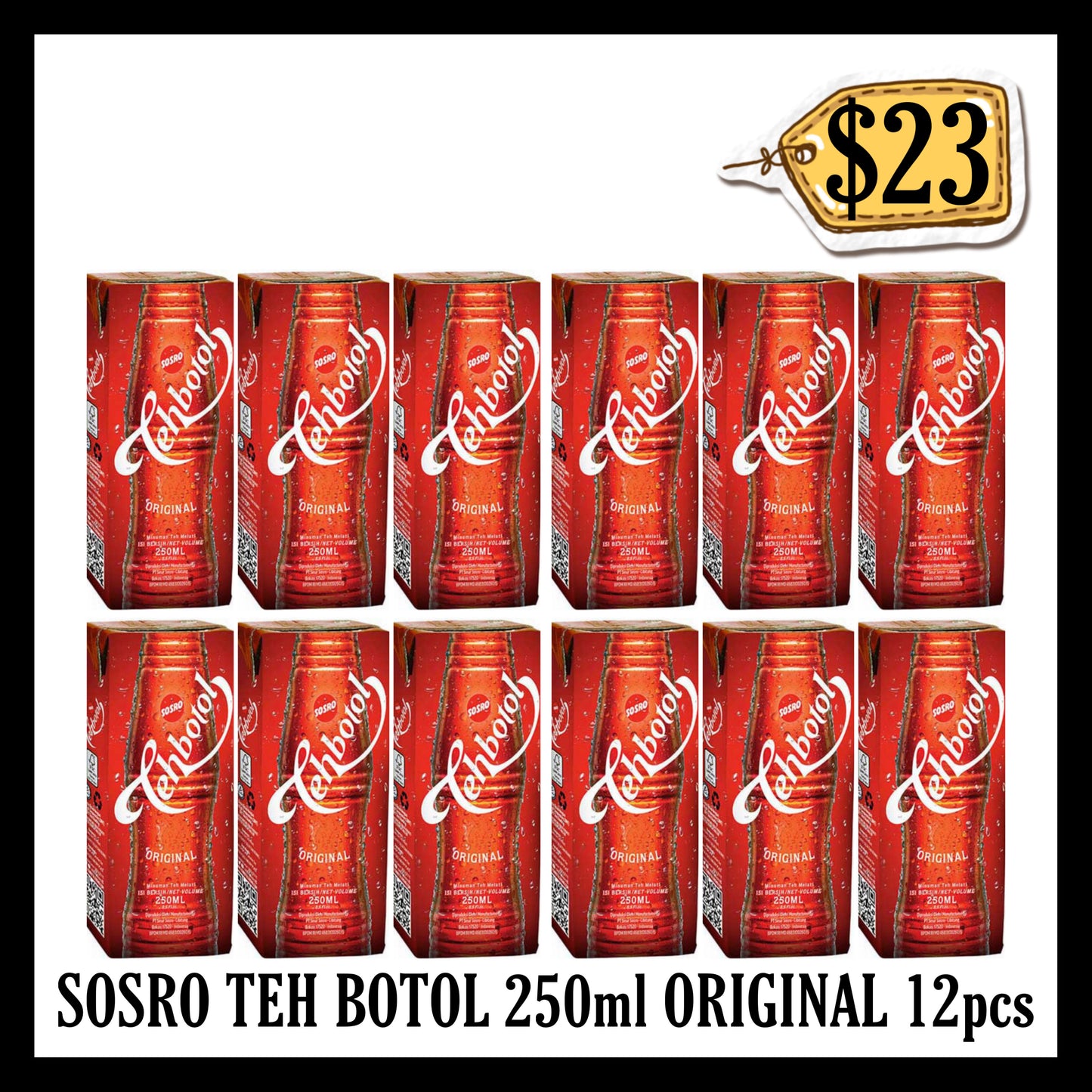 Sosro Teh Botol 250ml Original 12pcs (BBD 26 DEC 2026)