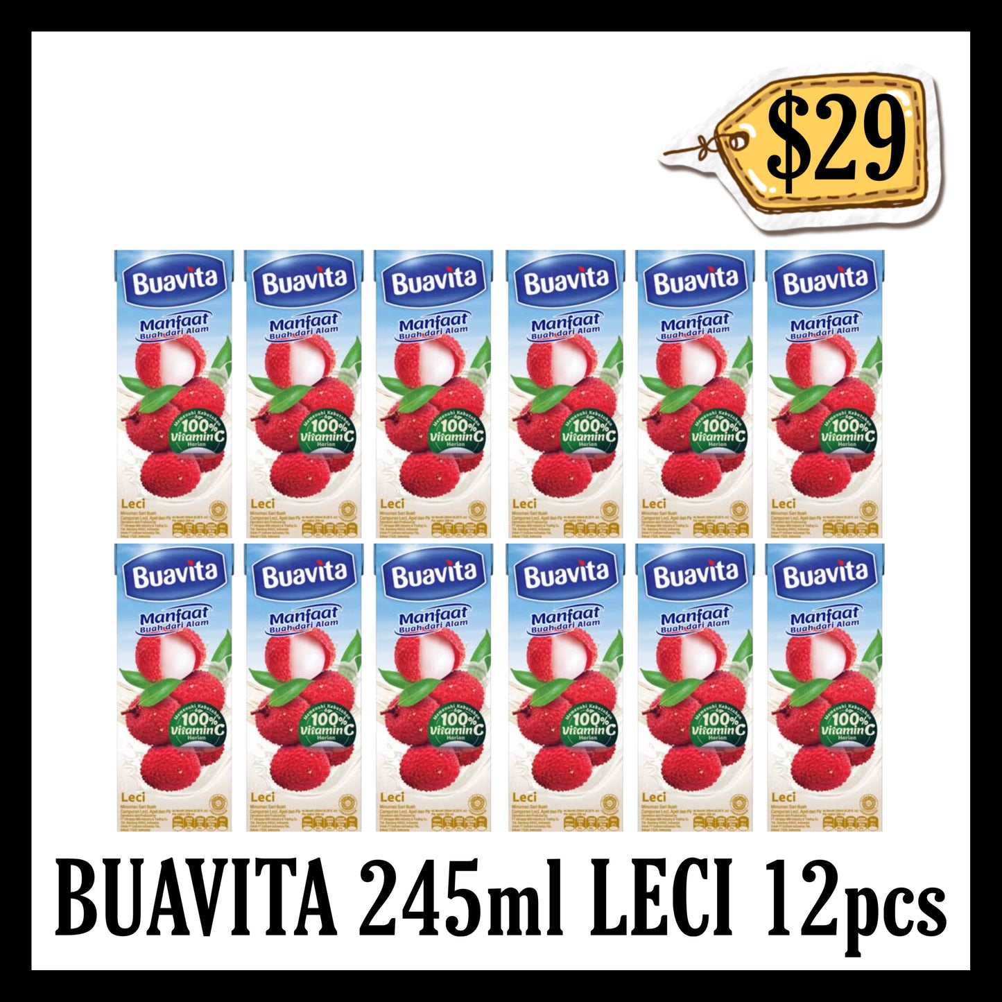 Buavita 245ml Leci 12pcs (BBD 18 OCT 2026)