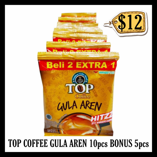 Kopi Top Gula Aren 10pcs (BBD 24 JAN 2028) (PROMOTION BUY 10 GET 5 FREE)